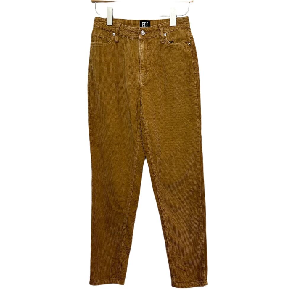 Urban Outfitters BDG Mom High Rise Corduroy Pants Straight Leg Brown Cotton 25